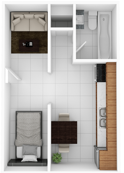a floor plan of a small bathroom with a toilet and a sink